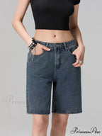 Short Waist Straight Leg Denim Brief