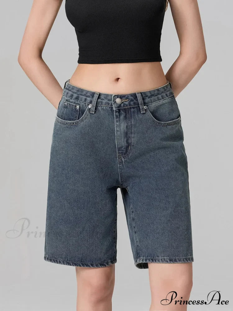 Short Waist Straight Leg Denim Brief