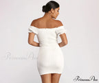 Show 'Em Off Charming Shoulder Smocked Mini Dress