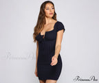 Show 'Em Off Charming Shoulder Smocked Mini Dress
