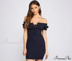 Show 'Em Off Charming Shoulder Smocked Mini Dress