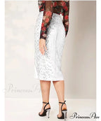 Side Slit Solid Color Tight Over Knee Slim Skirt