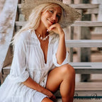 Silk Lace Baggy Bohemian Ivory Mini Dress