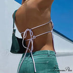 Silky Fasten-Up Tube Crop Top