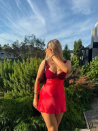 Silky Strap Satin Mini Dress