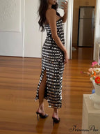 Silver Sequin Stylish Strap Midi Dress