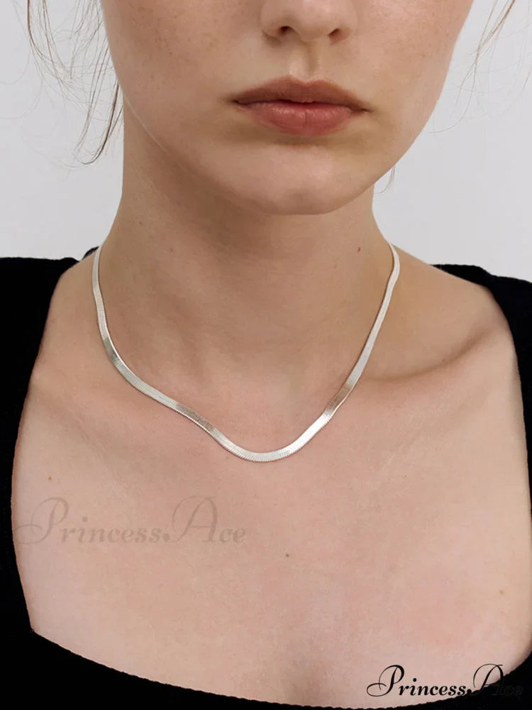 Silver Snake Graceful Shape Necklace