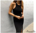 Simple And Sexy Charming High-Slit Midi Dress