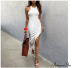 Simple And Sexy Charming High-Slit Midi Dress