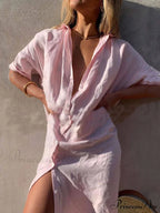 Simple Concept Stylish Maxi Shirt Dress