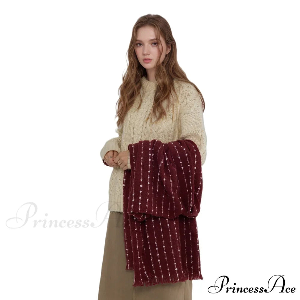 Simple Cozy Warm Stylish Comfortable Trendy High-end Polka Dot Scarf