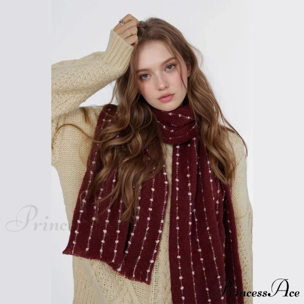 Simple Cozy Warm Stylish Comfortable Trendy High-end Polka Dot Scarf