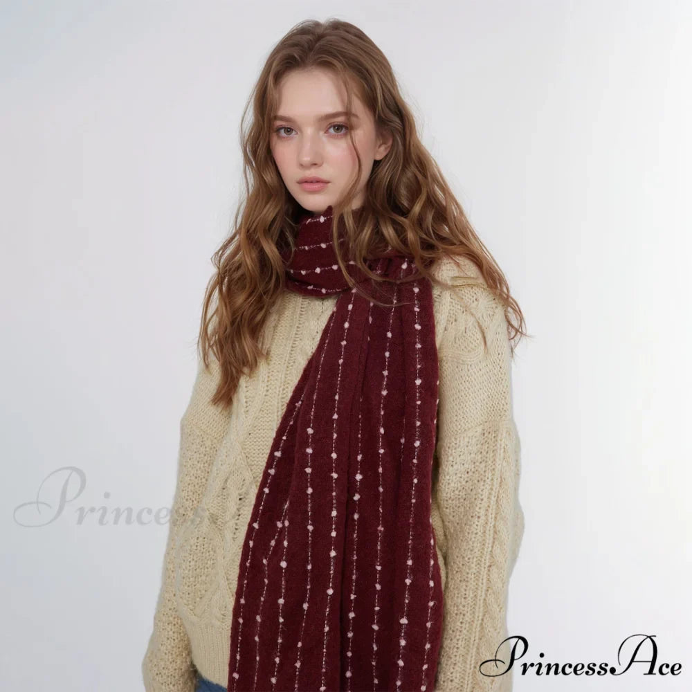 Simple Cozy Warm Stylish Comfortable Trendy High-end Polka Dot Scarf