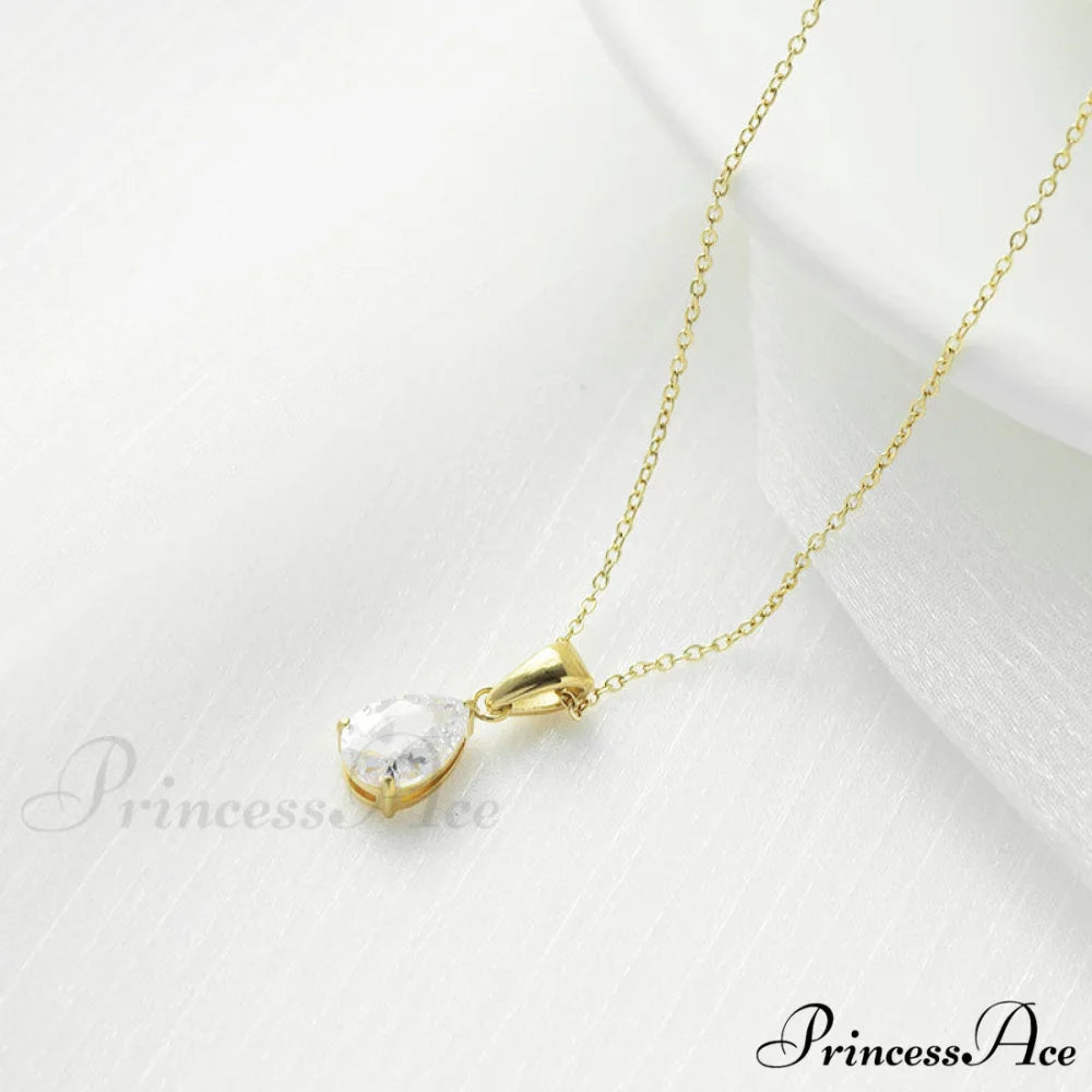 Simple Fashion Stainless Steel Water Drop Pendant Necklace