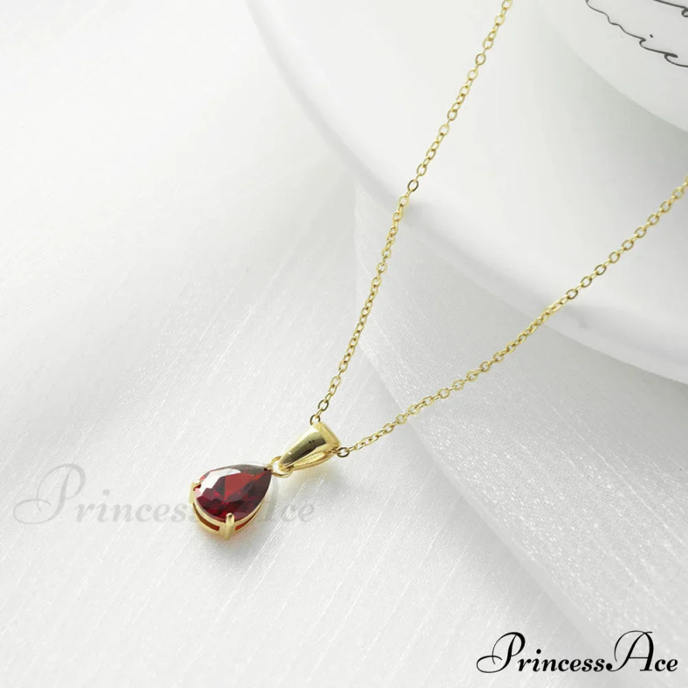 Simple Fashion Stainless Steel Water Drop Pendant Necklace