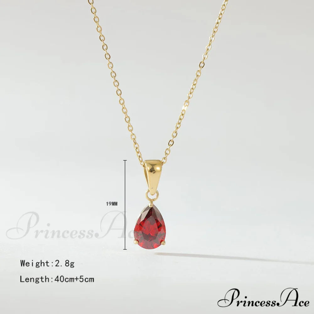 Simple Fashion Stainless Steel Water Drop Pendant Necklace