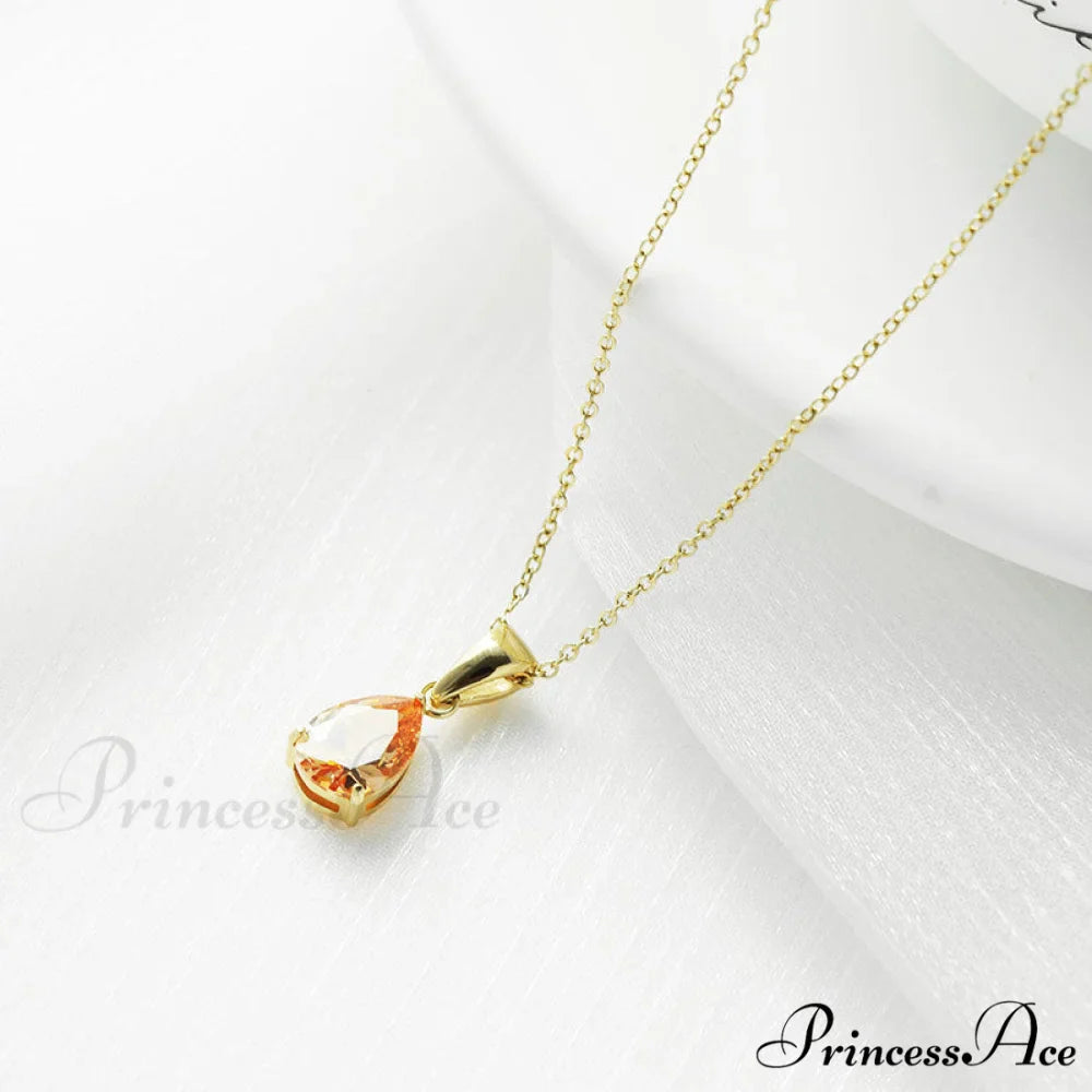 Simple Fashion Stainless Steel Water Drop Pendant Necklace