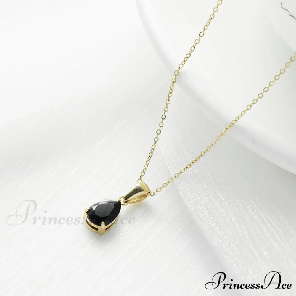 Simple Fashion Stainless Steel Water Drop Pendant Necklace