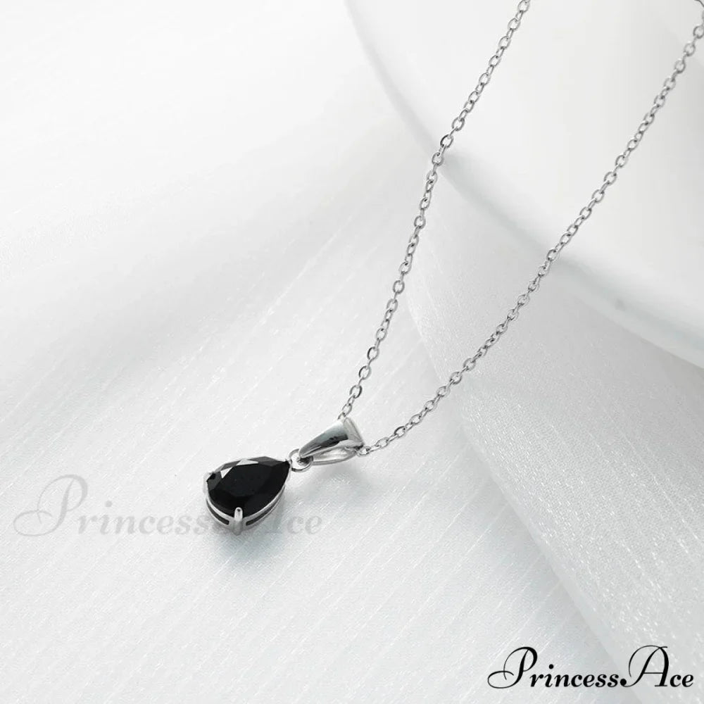 Simple Fashion Stainless Steel Water Drop Pendant Necklace