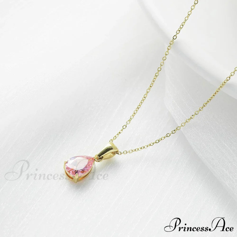 Simple Fashion Stainless Steel Water Drop Pendant Necklace