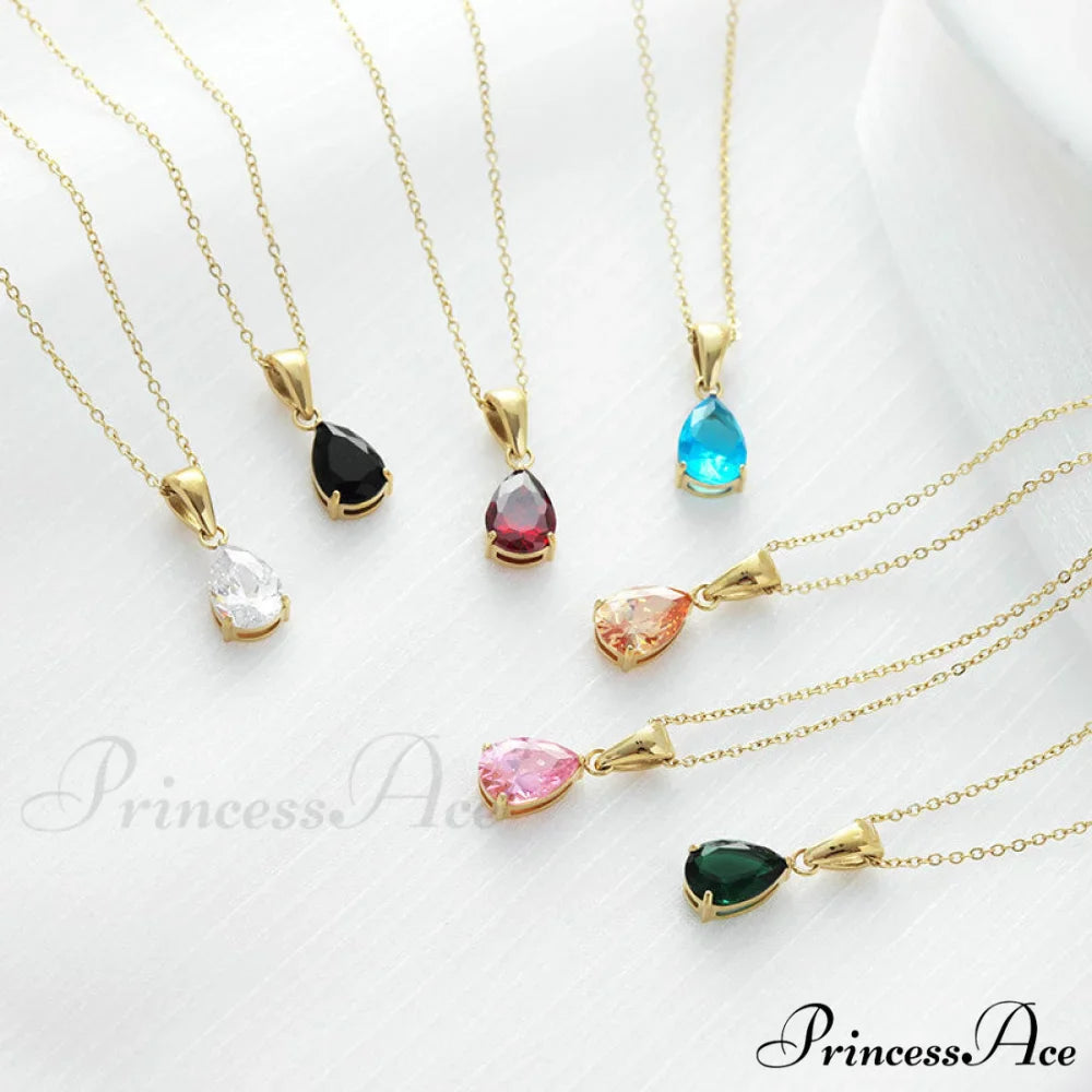 Simple Fashion Stainless Steel Water Drop Pendant Necklace