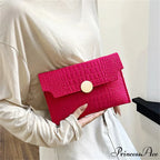 Simple Felt Imprint Clutch Wristlet