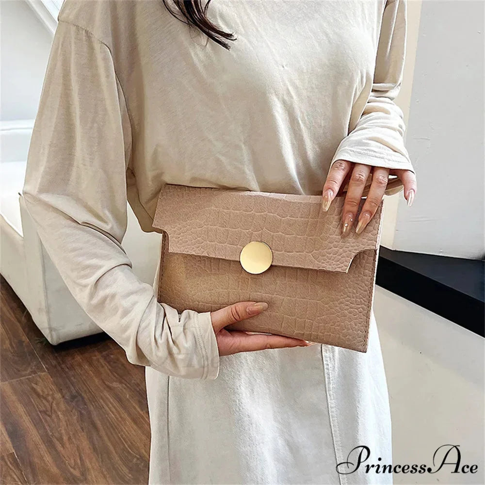 Simple Felt Imprint Clutch Wristlet