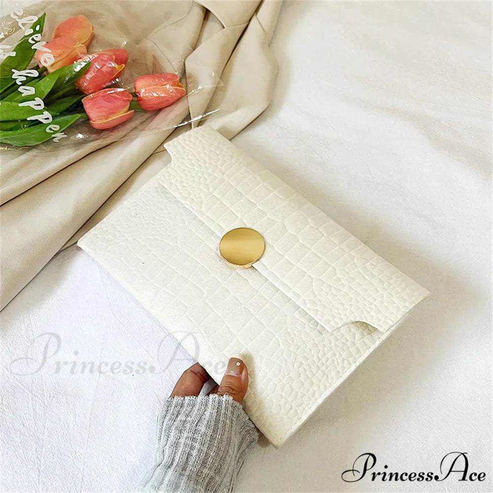 Simple Felt Imprint Clutch Wristlet
