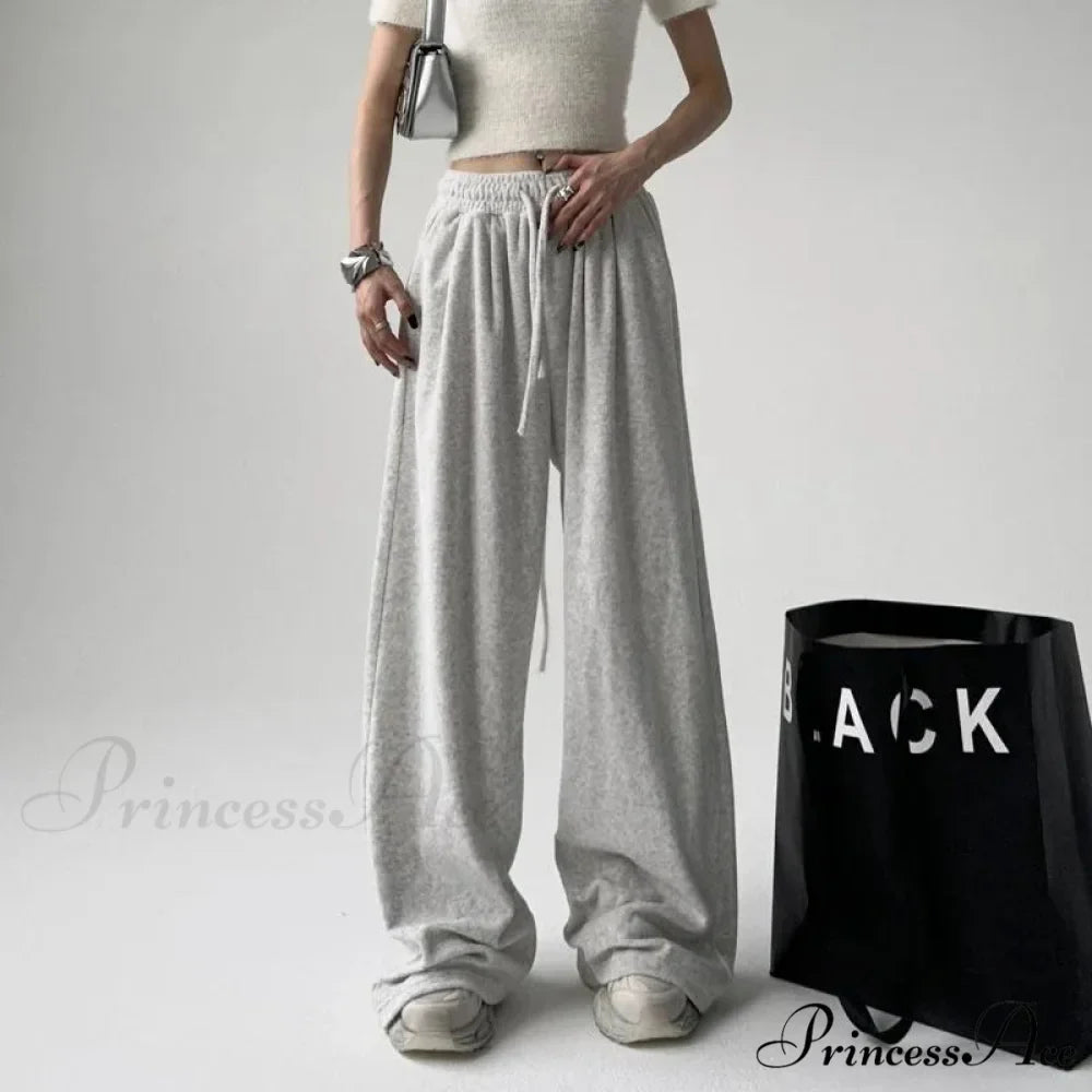 Simple Grey Knit Jogger Trousers