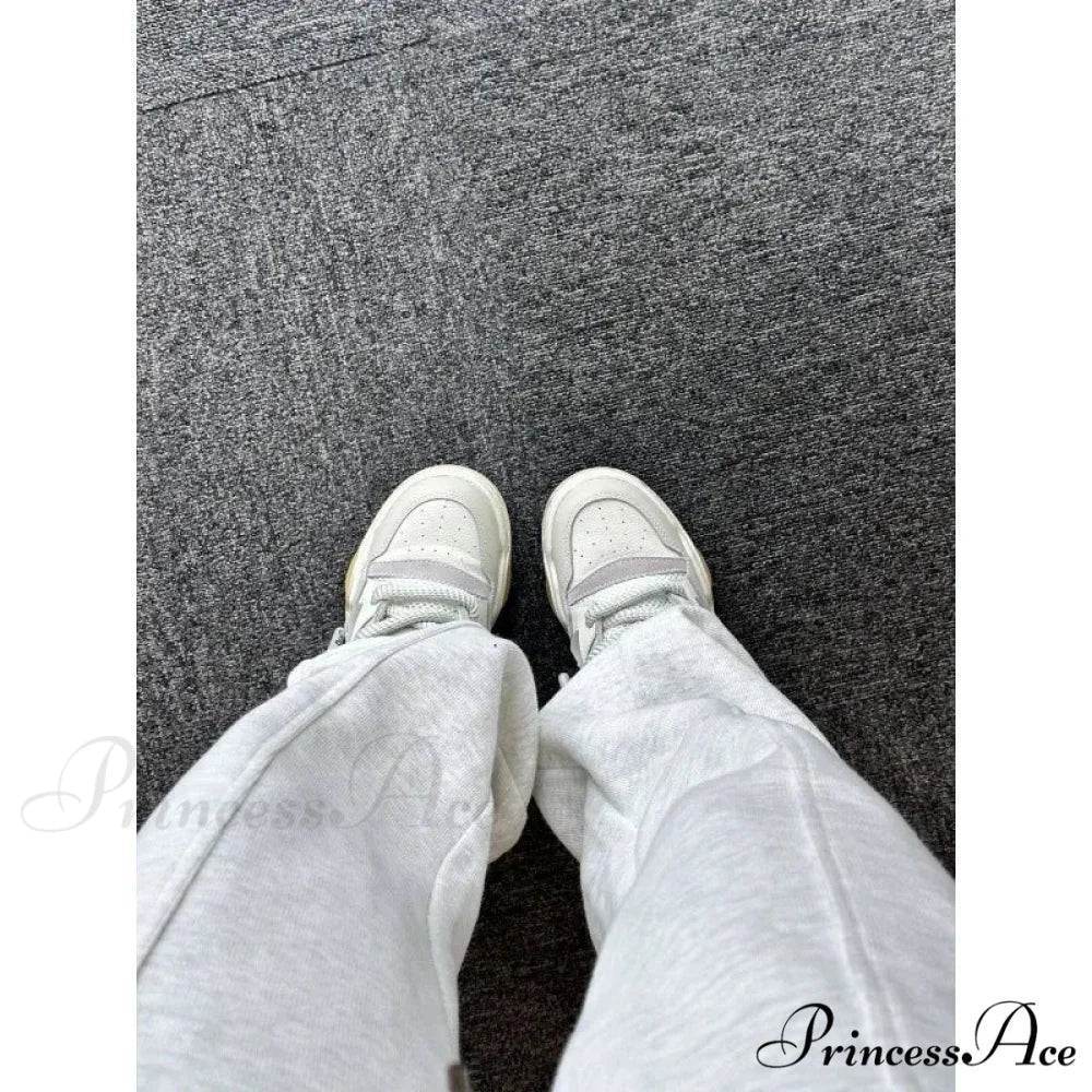 Simple Grey Knit Jogger Trousers