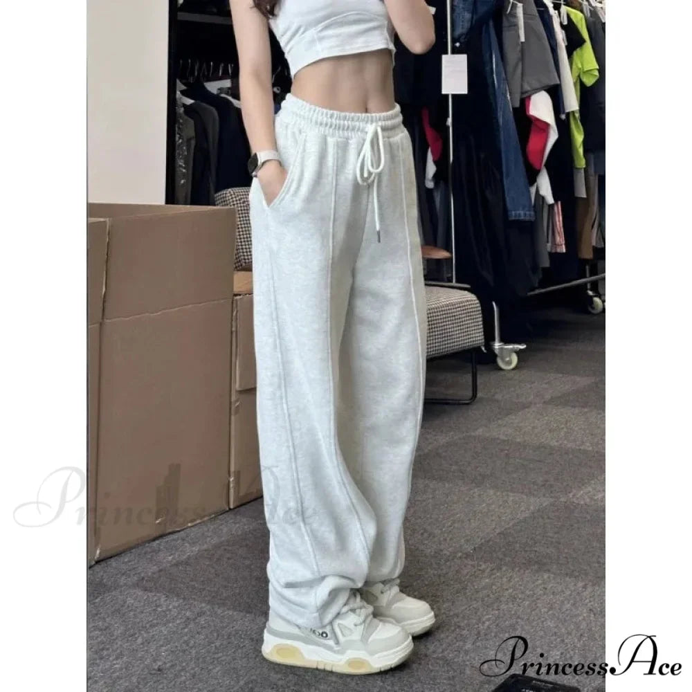 Simple Grey Knit Jogger Trousers