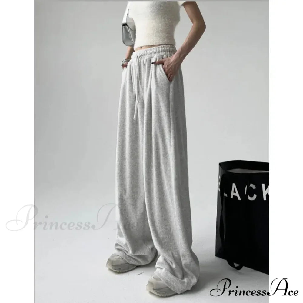 Simple Grey Knit Jogger Trousers