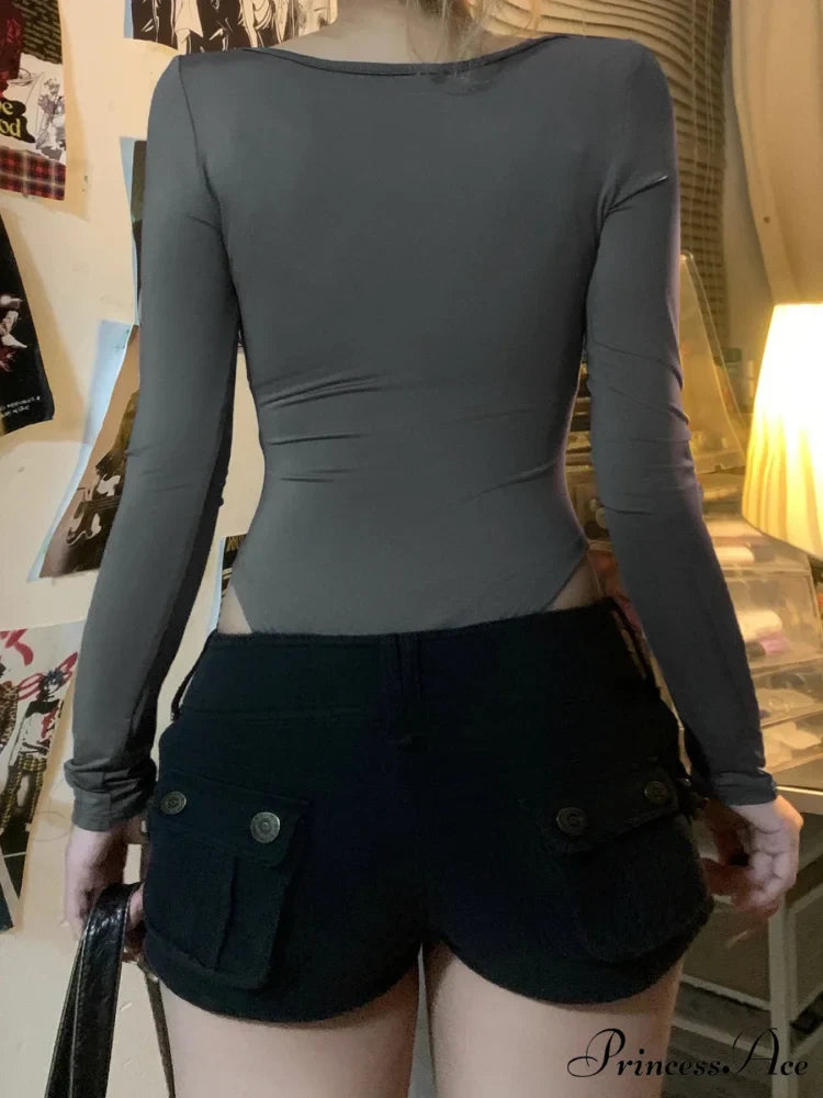 Simple Lace Trim Informal Slim Square Neck Knit Top