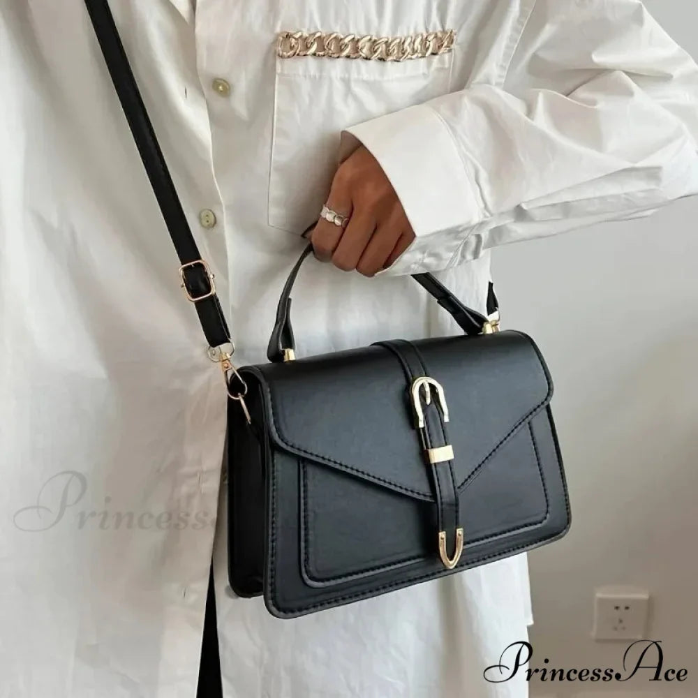 Simple Monochromatic Square Flap Crossbody
