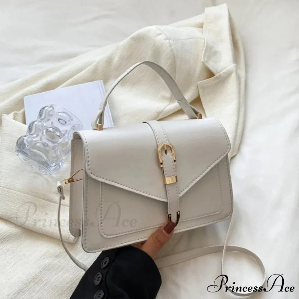 Simple Monochromatic Square Flap Crossbody