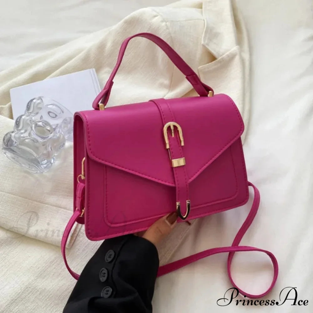 Simple Monochromatic Square Flap Crossbody