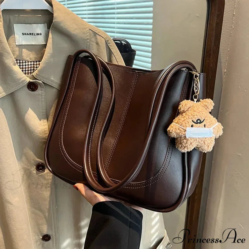 Simple PU Leather Shoulder Bag