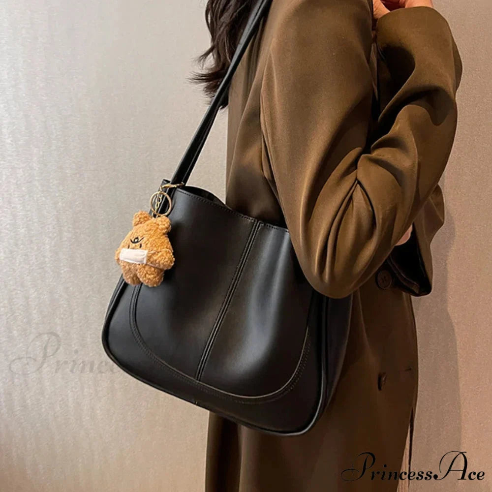 Simple PU Leather Shoulder Bag