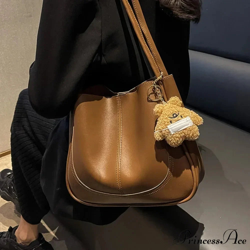Simple PU Leather Shoulder Bag