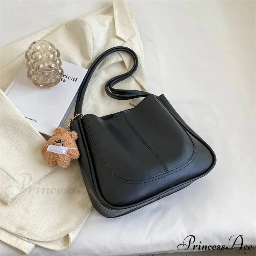 Simple PU Leather Shoulder Bag