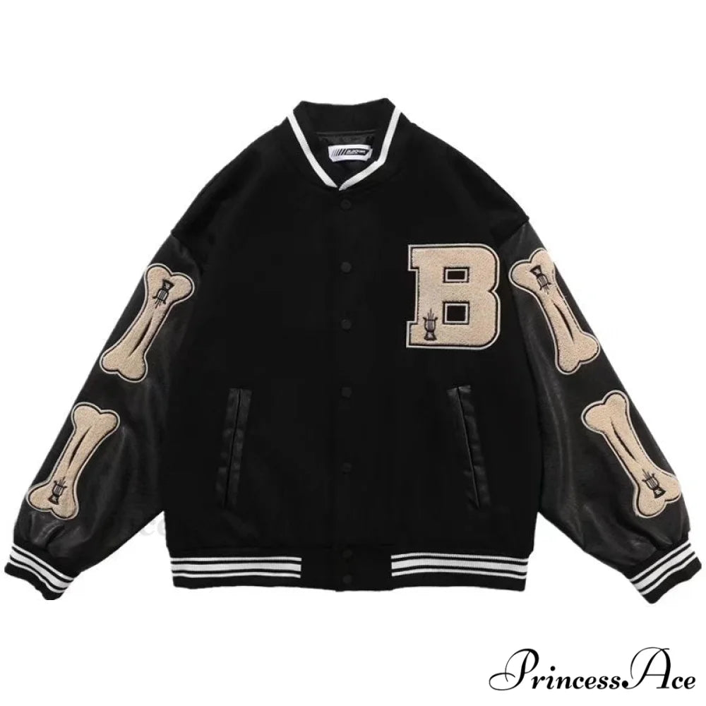 Simple Unisex Baseball Colleage Jacket