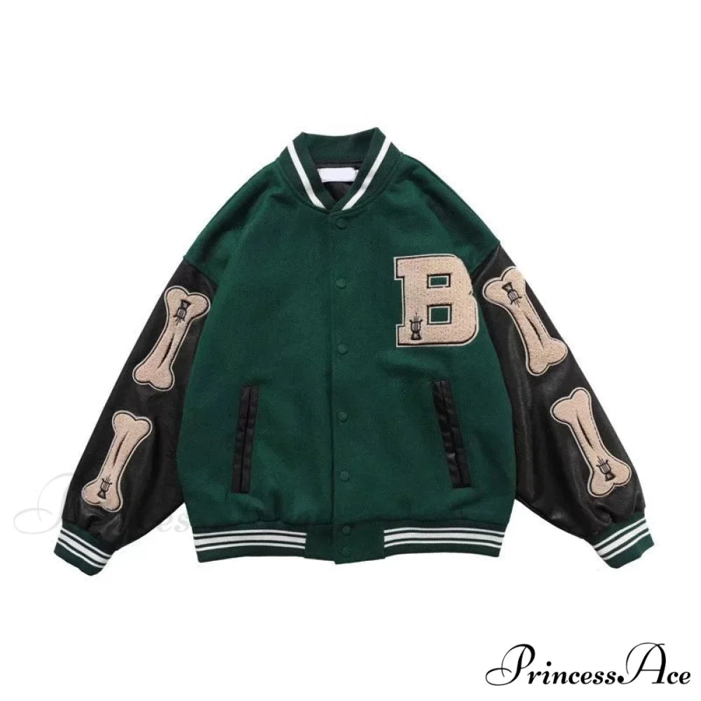 Simple Unisex Baseball Colleage Jacket