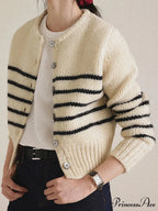 Single-breasted Banded Knitted Cardigan
