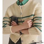 Single-breasted Banded Knitted Cardigan