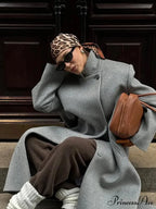 Single Button Woolen Extended Coat