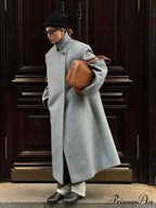 Single Button Woolen Extended Coat