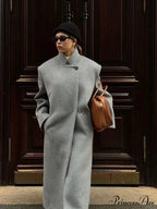Single Button Woolen Extended Coat