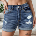 Size Sexy Ripped Denim Stretchy Jean With Pockets Short