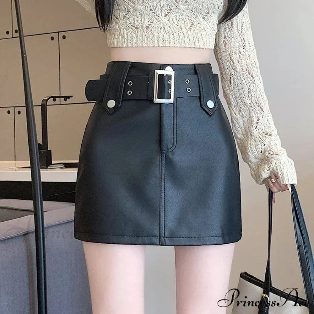 Skin Tall Waist Dark Skirt