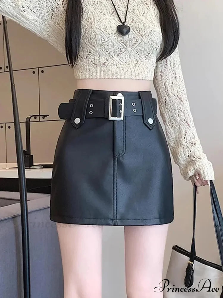 Skin Tall Waist Dark Skirt
